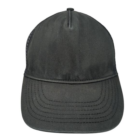 Dickies Snapback Trucker Cap Black One Size Adjustable Mesh Back Blank Cotton - Picture 1 of 10